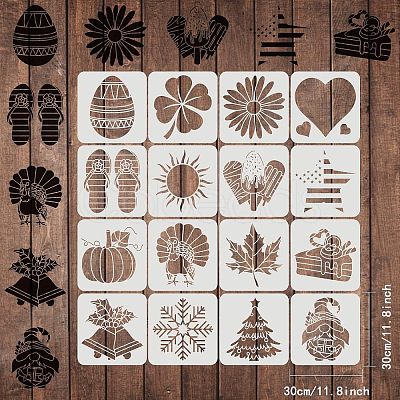 Plastic Drawing Painting Stencils Templates Sets DIY-WH0172-572-1