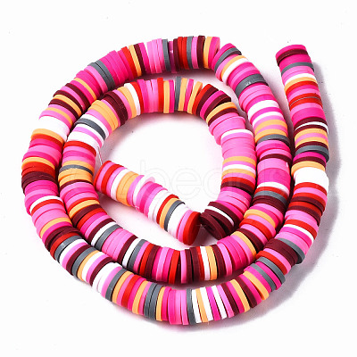 Handmade Polymer Clay Beads Strands CLAY-R089-8mm-152-1