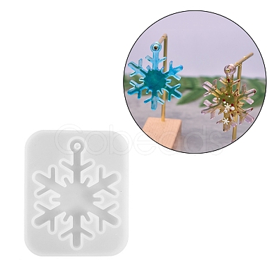 Christmas Theme DIY Snowflake Pendant Silicone Molds DIY-F114-30-1