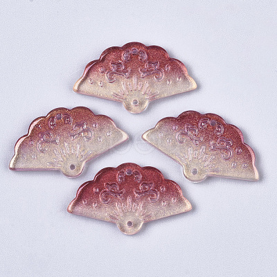 Transparent Spray Painted Glass Pendants GLAA-R212-01-A04-1