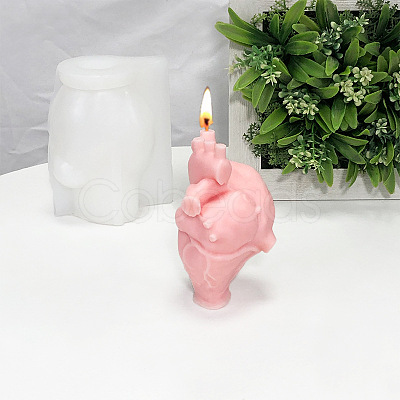 Heart(Organ) Shape DIY Candle Silicone Statue Molds CAND-PW0007-025-1