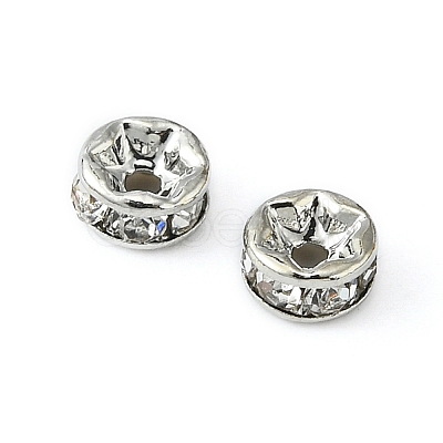 Brass Rhinestone Spacer Beads RB-YW0001-04A-01P-1