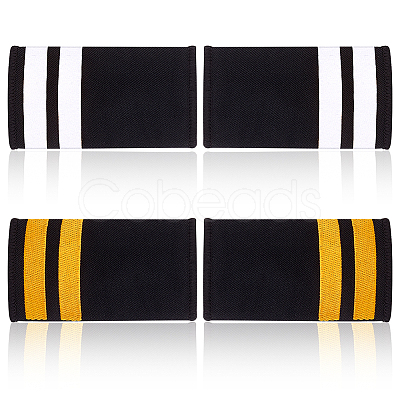 AHADERMAKER 4 Pairs 2 Colors Rectangle Polyester Pilot Epaulettes FIND-GA0003-89-1