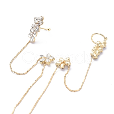 Flower Ear Cuff Wrap Climber Earrings EJEW-P193-03G-1