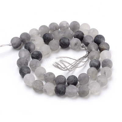 Natural Cloudy Quartz Beads Strands G-Q462-76-6mm-1