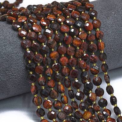 Dyed Natural Red Tiger Eye Beads Strands G-K389-B45-01-1