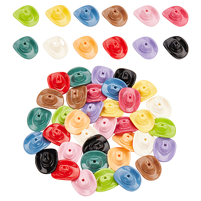 PandaHall Elite 48Pcs 12 Colors Opaque Acrylic Beads SACR-PH0002-23-1