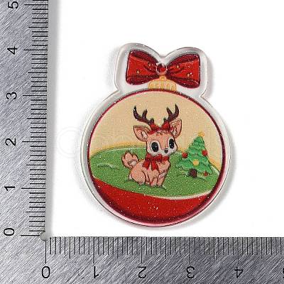 Christmas Theme Opaque Printed Acrylic Pendants SACR-S035-02C-1