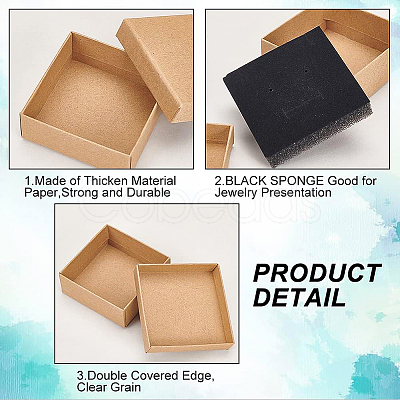 Kraft Paper Cardboard Jewelry Set Boxes CBOX-BC0001-10-1