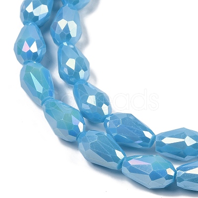 Opaque Solid Color Electroplate Glass Beads Strands EGLA-N013-P4mm-B10-1