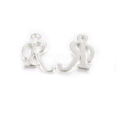 Silver Color Plated Alloy Letter Pendants PALLOY-J718-01S-R-1