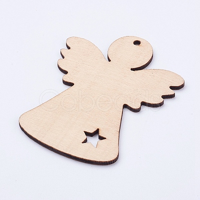 Undyed Wood Blank Tag Big Pendants X-WOOD-P010-02B-1