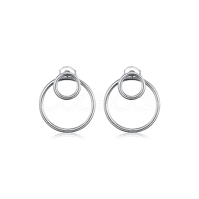 S925 Silver Circle Stud Earrings YG2463-1