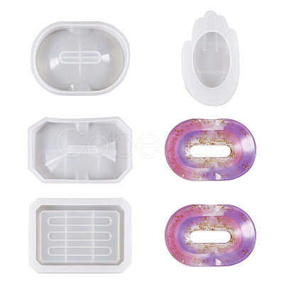 Cheriswelry 4Pcs 4 Style DIY Soap Box Silicone Molds DIY-CW0001-27-1