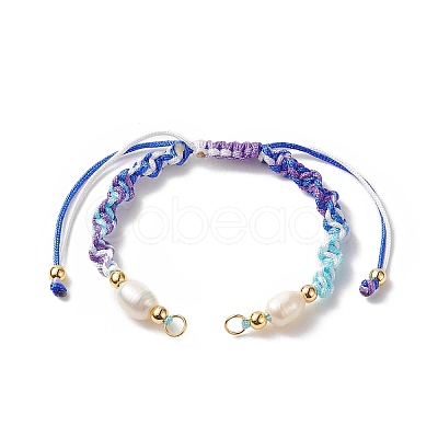 Gradient Color Polyester Cord Braided Bracelets AJEW-JB01145-1