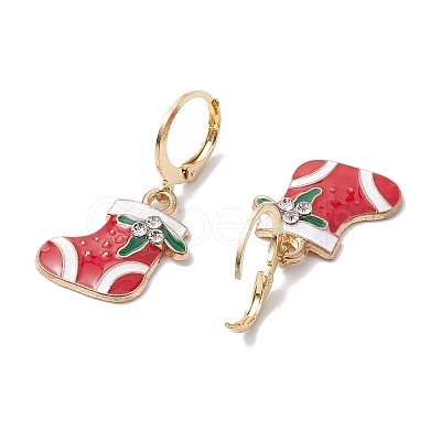 5Pairs 5 Styles Christmas Theme Alloy Enamel Dangle Earrings EJEW-JE05826-1