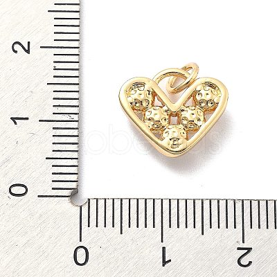 Heart Brass ABS Plastic Imitation Pearl Charms KK-Q017-22G-1