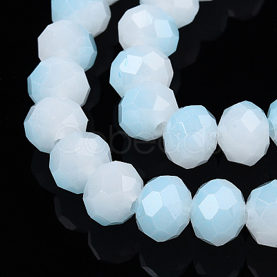 Two-Tone Imitation Jade Glass Beads Strands X-GLAA-T033-01C-05-1