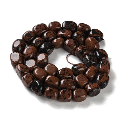 Natural Mahogany Obsidian Beads Strands G-P497-01D-02-1