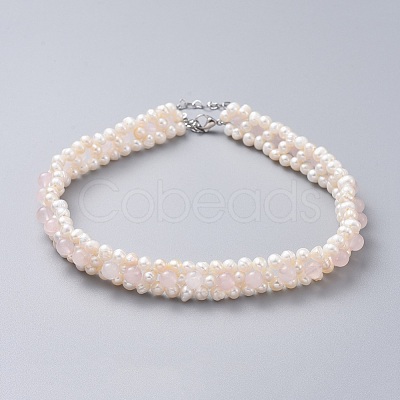 Natural Freshwater Pearl Necklaces NJEW-JN02509-01-1