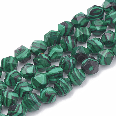 Synthetic Malachite Beads Strands G-S332-6mm-002-1