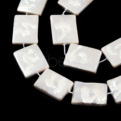 Plating Natural Freshwater Shell Beads Strands SHEL-N026-222-1