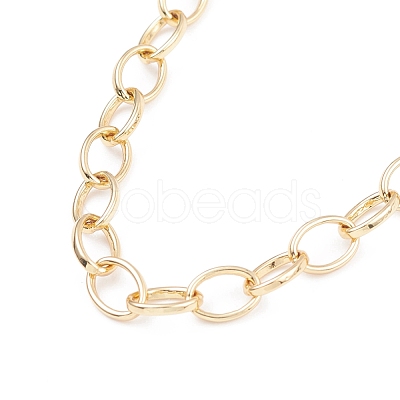 Brass Cable Chain Necklace for Men Women NJEW-JN03735-1