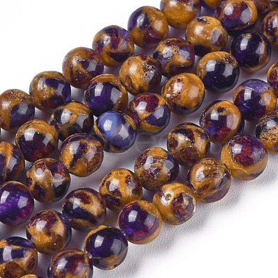 Synthetic Gold Clinquant Stone Beads Strands G-E551-A-1