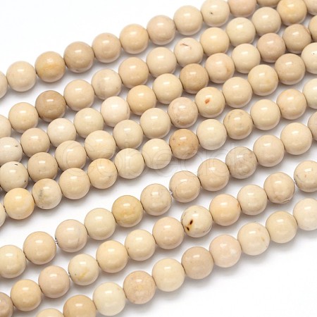 Natural Riverstone Round Bead Strands G-O087-08-10mm-1