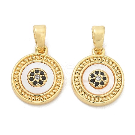 Brass Micro Pave Cubic Zirconia Pendents KK-M303-01G-01-1