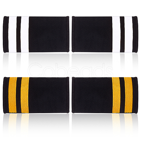 AHADERMAKER 4 Pairs 2 Colors Rectangle Polyester Pilot Epaulettes FIND-GA0003-89-1