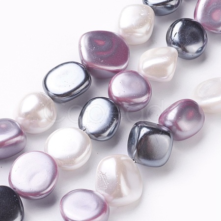 Electroplate Shell Pearl Beads Strands BSHE-O019-09C-1