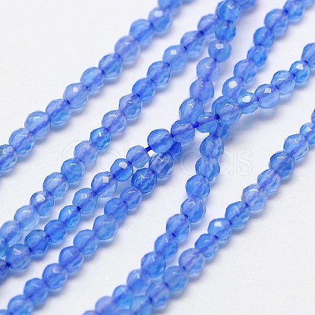 Natural Blue Agate Beads Strands G-A129-3mm-A05-1