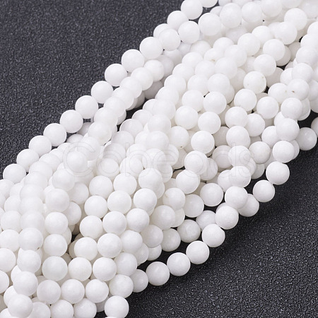 Natural Mashan Jade Round Beads Strands X-G-D263-4mm-XS01-1