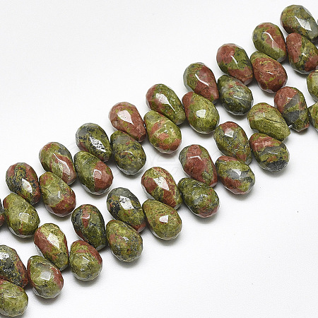 Natural Unakite Beads Strands G-S357-C01-04-1