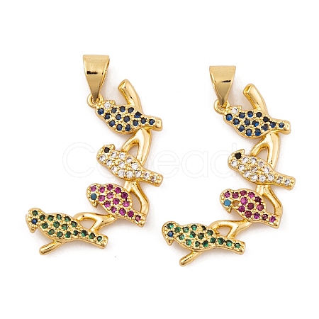 Brass Micro Pave Cubic Zirconia Pendants KK-E108-13G-1