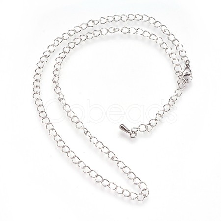 Tarnish Resistant 304 Stainless Steel Cable Chain Necklaces NJEW-P225-02P-1