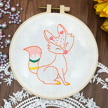 DIY Fox Painting Embroidery Beginner Kits WG75383-01-1