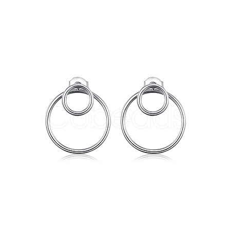 S925 Silver Circle Stud Earrings YG2463-1