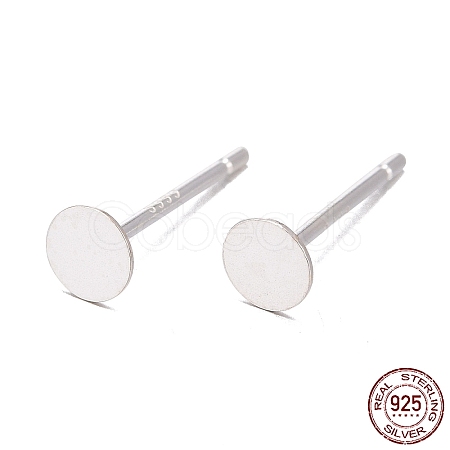 925 Sterling Silver Stud Earring Findings X-STER-S002-44-1