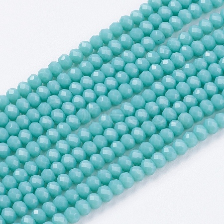 Opaque Solid Color Glass Bead Strands GLAA-F076-A04-1