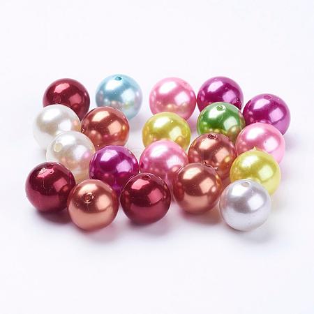 Mixed Acrylic Pearl Beads Round Beads X-PACR-18D-M-1