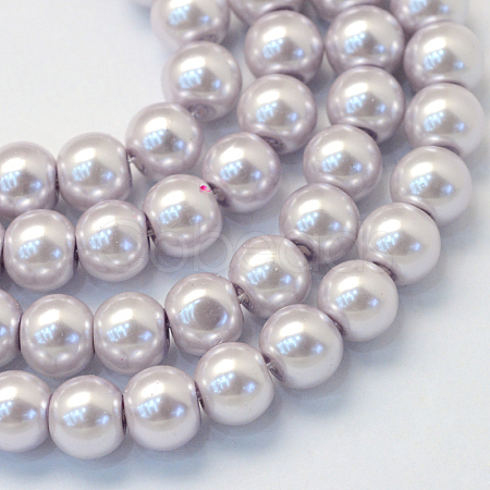 Baking Painted Pearlized Glass Pearl Round Bead Strands HY-Q003-10mm-25-1