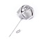 Safety Brooches, with Cloth and Alloy Pins, Tie Pin, Flower, Gray, 85~90mm, Pin: 1mm