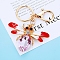 Alloy Rhinestone Dragonfly Keychain Cute Men and Women Bag Pendant Keychain, Insect, Light Rose, 10.5x5cm