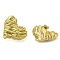 Ion Plating(IP) 304 Stainless Steel Heart Stud Earrings, Real 18K Gold Plated, 27x33mm