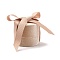 Velvet Jewelry Set Box, with Ribbon and Card Paper, for Necklaces, Column, Tan, 6x5.5cm, Inner Diameter: 5.1cm