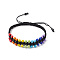 Glass Seed Braided Bead Bracelets, Adjustable Nylon Bracelet, Colorful, Inner Diameter: 2-1/8~3-3/8 inch(5.5~8.5cm)