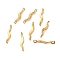 Ion Plating(IP) 304 Stainless Steel Links Connector Charms, Twisted Bar, Real 18K Gold Plated, 15x2x3mm, Hole: 1.2mm