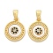 Brass Micro Pave Cubic Zirconia Pendents, with Shell Charms, Real 18K Gold Plated, 13.5x11.5x2.5mm, Hole: 5mm